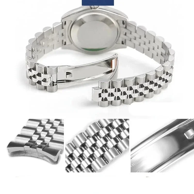 904L Stainless Steel Watch Accessories Strap For Rolex DATEJUST DAY-DATE OYSTERPERTUAL DATE Silver Watchbands 20mm 21mm