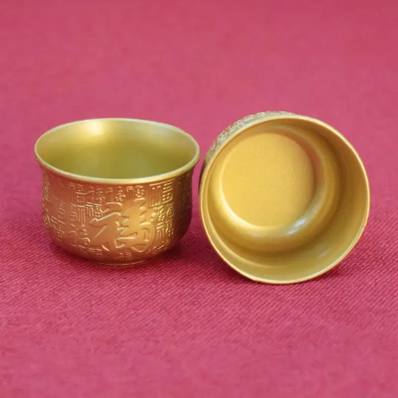 

Durable Pure Brass Cornucopia Wealth Attracting Small Mini Baifu Rice Cylinder Baifu Jar Cup Home Decoration Accessories