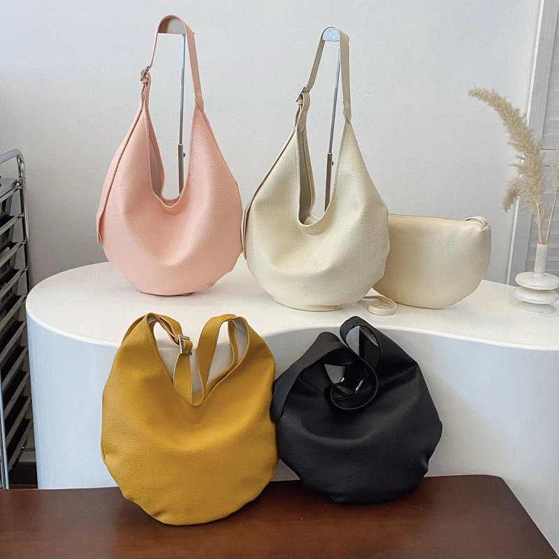 

Big Black Shoulder Bags for Women Large Hobo Shopper Bag Solid Color Quality Soft Leather Crossbody Handbag Lady Travel Tote Bag