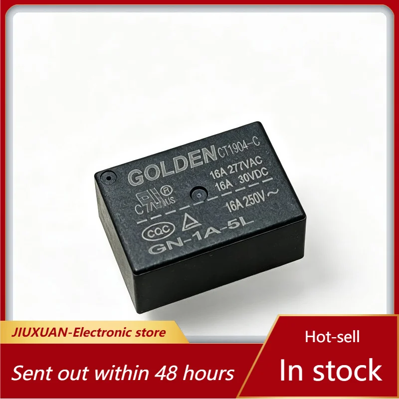 DC5V Coil 4 Pin PCB Power Relay GN-1A-5L CT1904-C 16A 277VAC Electronic Control Relay