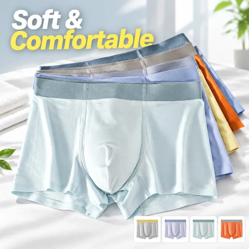 Men’s New Seamless Boxer Briefs Ultra-Soft Comfy Underwear Smooth Stretch Fabric Snug Lightweight Cut Breathable Daily