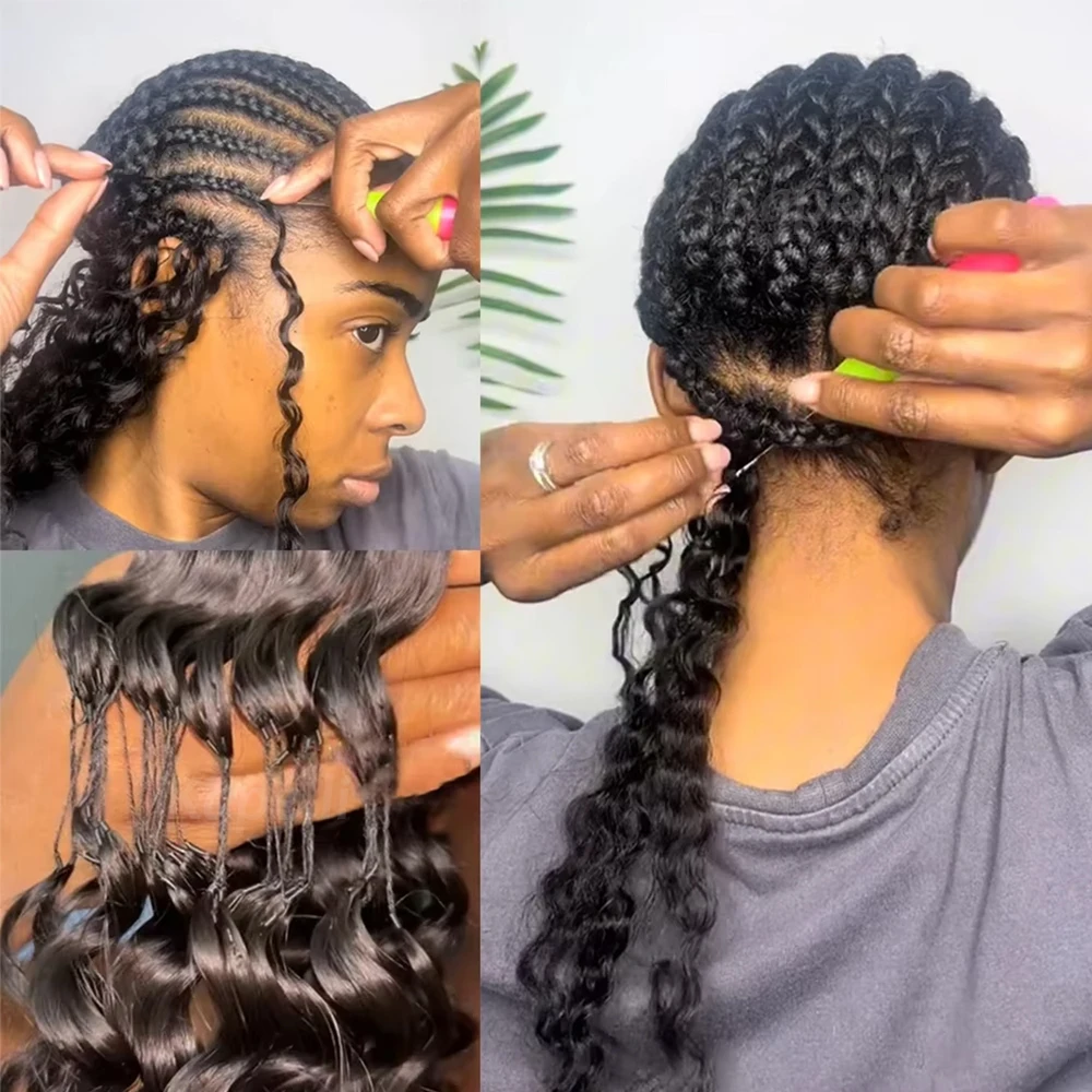 300g Feder-Häkel-Haarverlängerung aus Echthaar, knotenlose, vorgesehene Locken, 15A QVR Remy-Haar, wiederverwendbare Häkel-Haarverlängerung – Detail 17