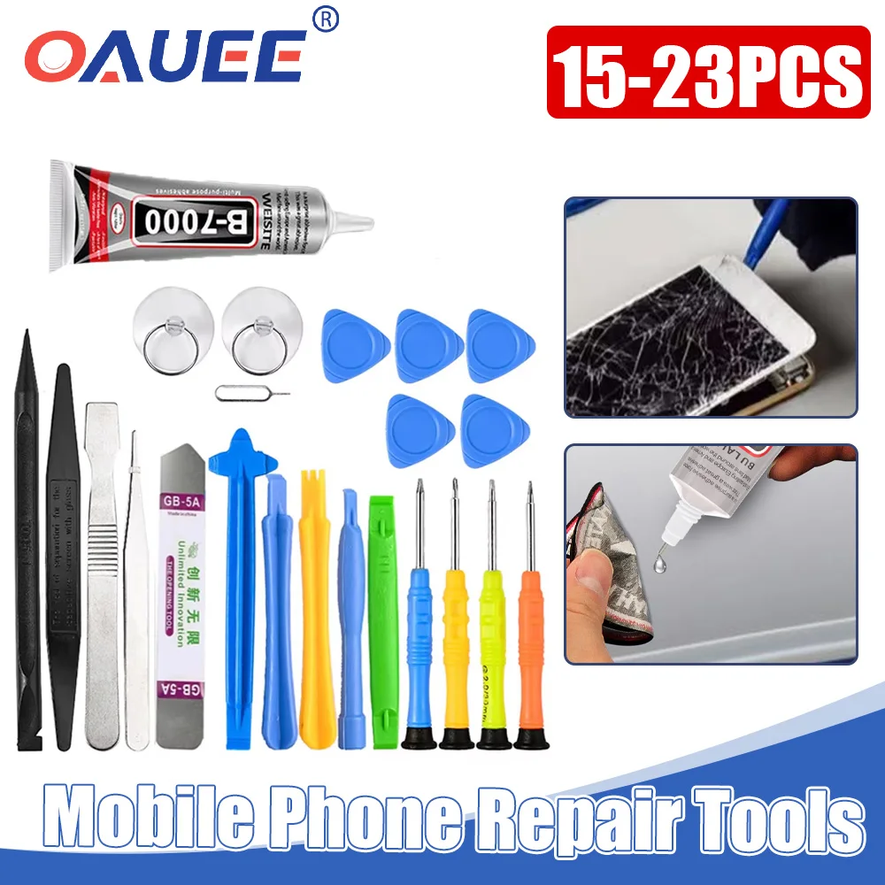 15/23PCS Mobile Phone Repair Tools Screen Repair Disassemble Screwdriver Set for iPhone X 14 13 12 8 7 6S  Hand Tool Glue Kit