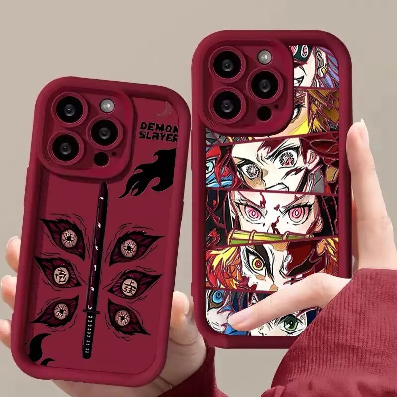 애니메이션 귀멸의 칼날 눈 모양 폰 케이스 (인피닉스 테크노 스파크 30C 10C 20C 10 20 Pro 6 GO 카몬 40 20 30 Pro GT 20 10 30 Pro 커버)