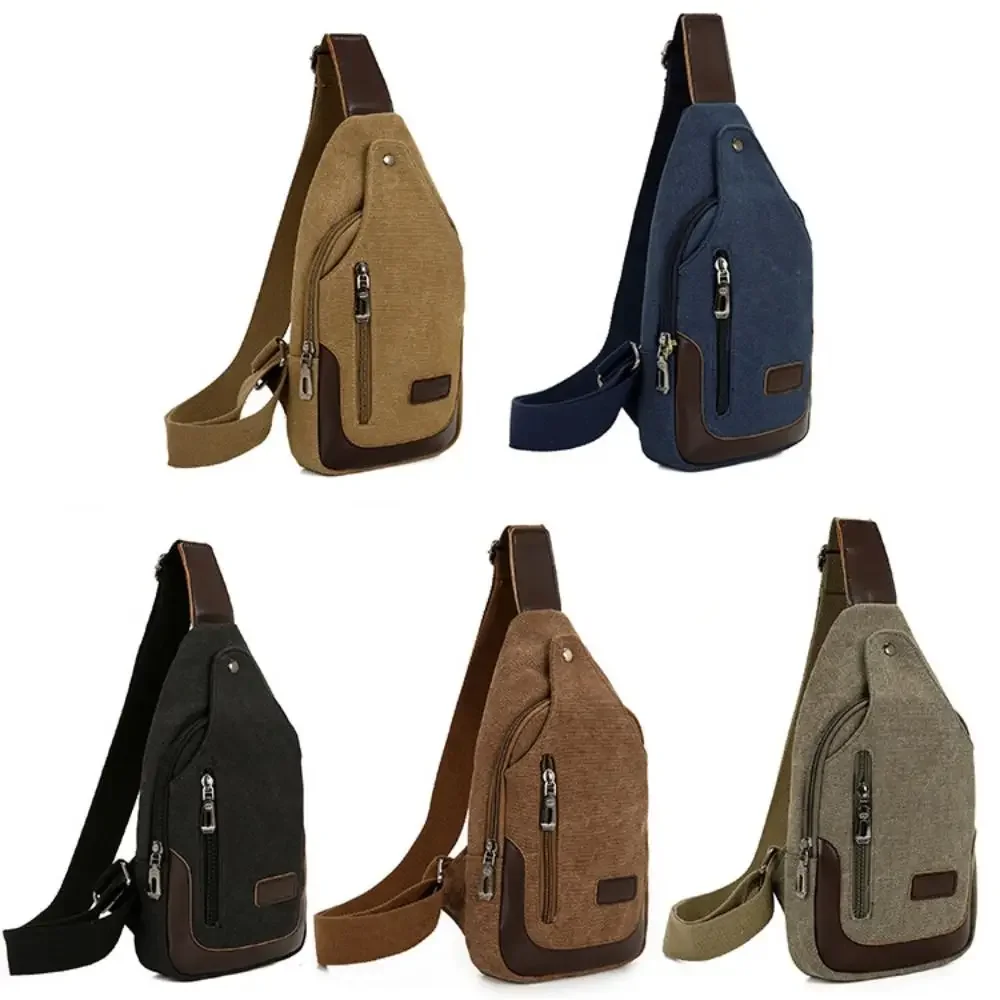 

New Canvas Nylon Men Chest Bag Multifunctional Large Capacity Crossbody Bag Black Blue Green Male Shoulder Bag Unisex