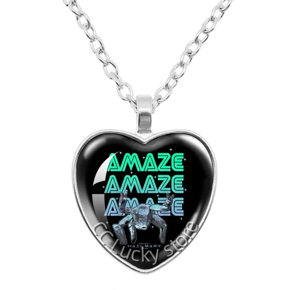 25mm Heart Necklace Ryan Gosling Project Hail Mary Laser Reflective Decorations Collectibles Gifts For Friends TH007