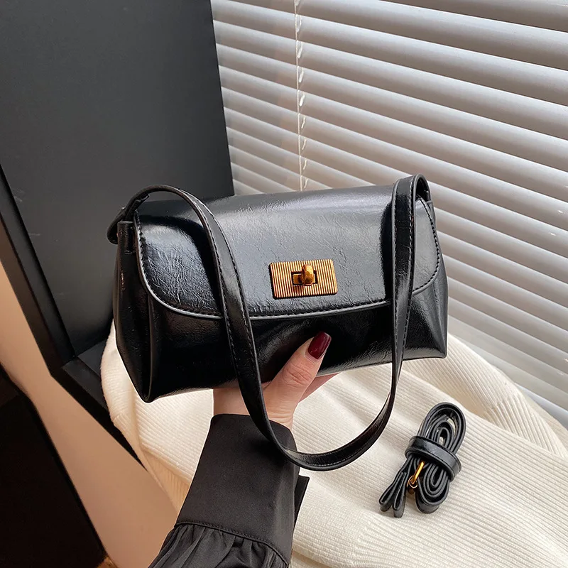 

Винтажная сумка на плечо осень-зима 202, модная женская сумка через плечо, шикарная сумка на ремне в стиле ретро, минималистичная сумка с верхней ручкой ​