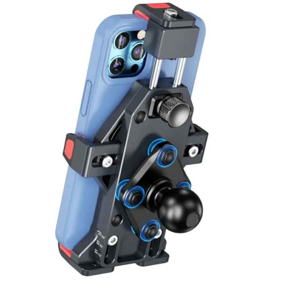 

1'' Ball Aluminum Alloy Phone Mount Holder with Vibration Dampener for Motorcycle ATV UTV Car Bike Boat Truck Scooter Fit for R