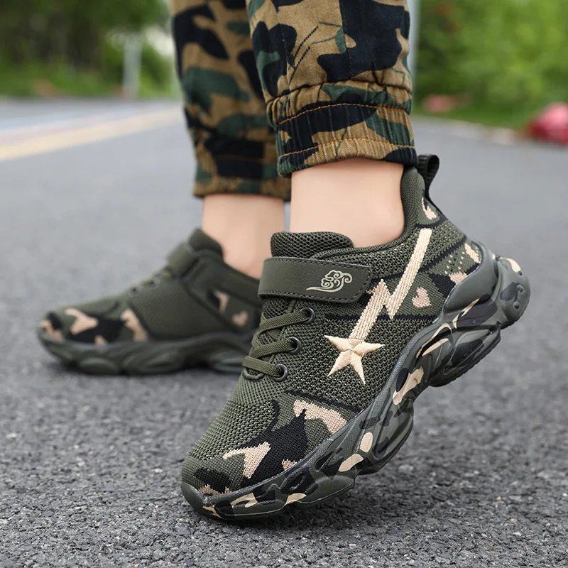 Autumn Spring Brand Children Sports Shoes Girls Girls Non-Slip Outdoor Fashion Sneakers Kids Casual Camouflage Hiking Shoes