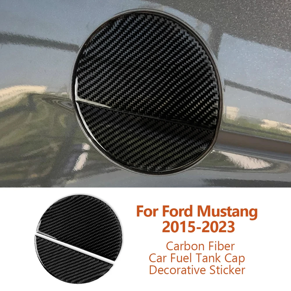 

For Ford Mustang 2015-2023 Styling Carbon Fiber Car Fuel Tank Cap Panel Decorative Sticker Auto Interior Modification Accesorios