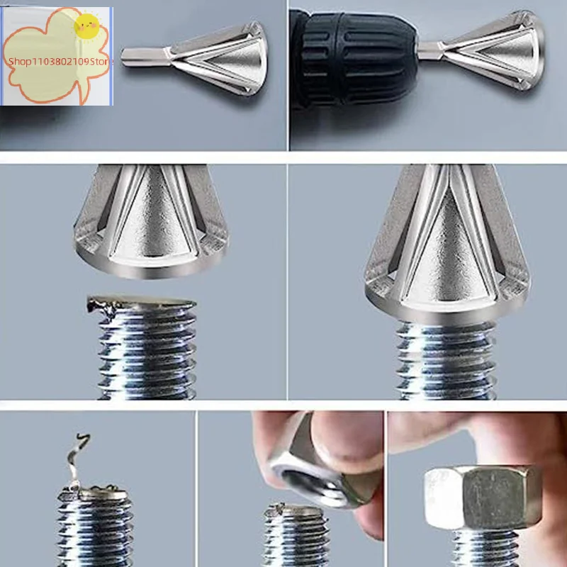 [TL]1PC Deburring External Chamfer Tool Metal Hex Triangle Trimming Drill Bit For Screw Fast Remove Burr Removal