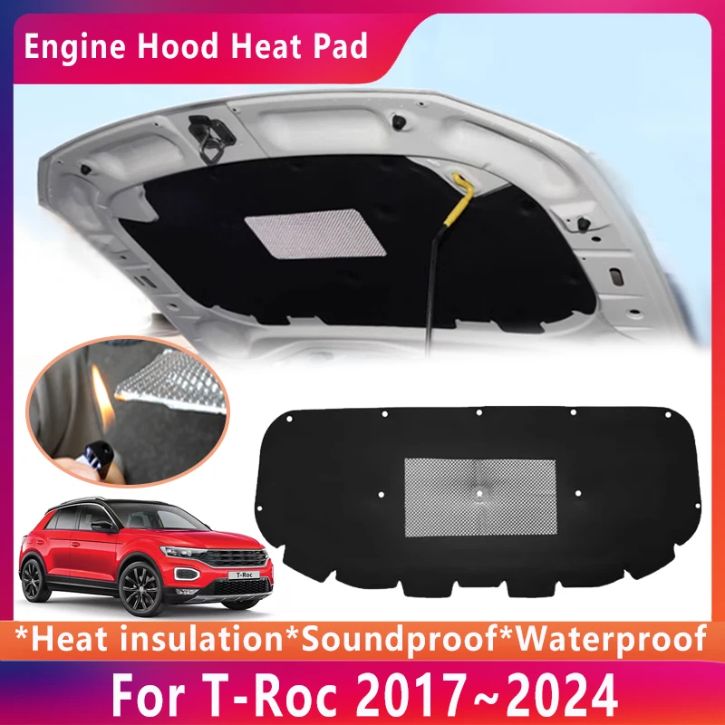 

Engine Insulation Pad For Volkswagen VW T-Roc 2017~2024 A11 D11 Front Hood Soundproof Cotton Cover Mat Car Accessories 2020 2022