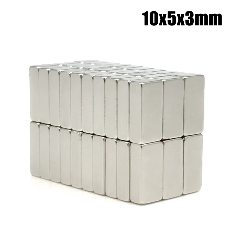 10/50/100/200/1000pcs 10x5x3 mm Cuboid Block Magnets N35 10mmX5mm Neodymium Magnet 10x5x3mm Permanent NdFeB Strong Magnet 10*5*3