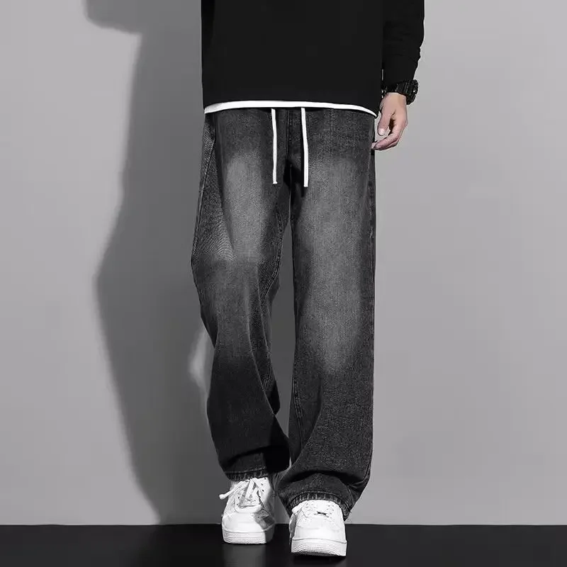 

Wide Leg Jeans for Men Grunge Y2k Japanese Street Style Vintage Trousers Luxury Cheap Casual Classic Stylish Xs Man Cowboy Pants