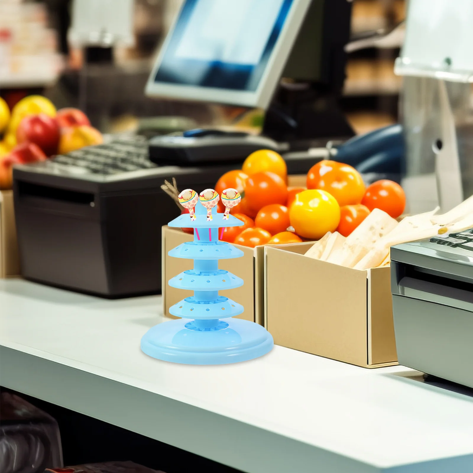 Cake Pop Holder Lollipop Display Stand Riser Blue Displaying Accessory Show Rack