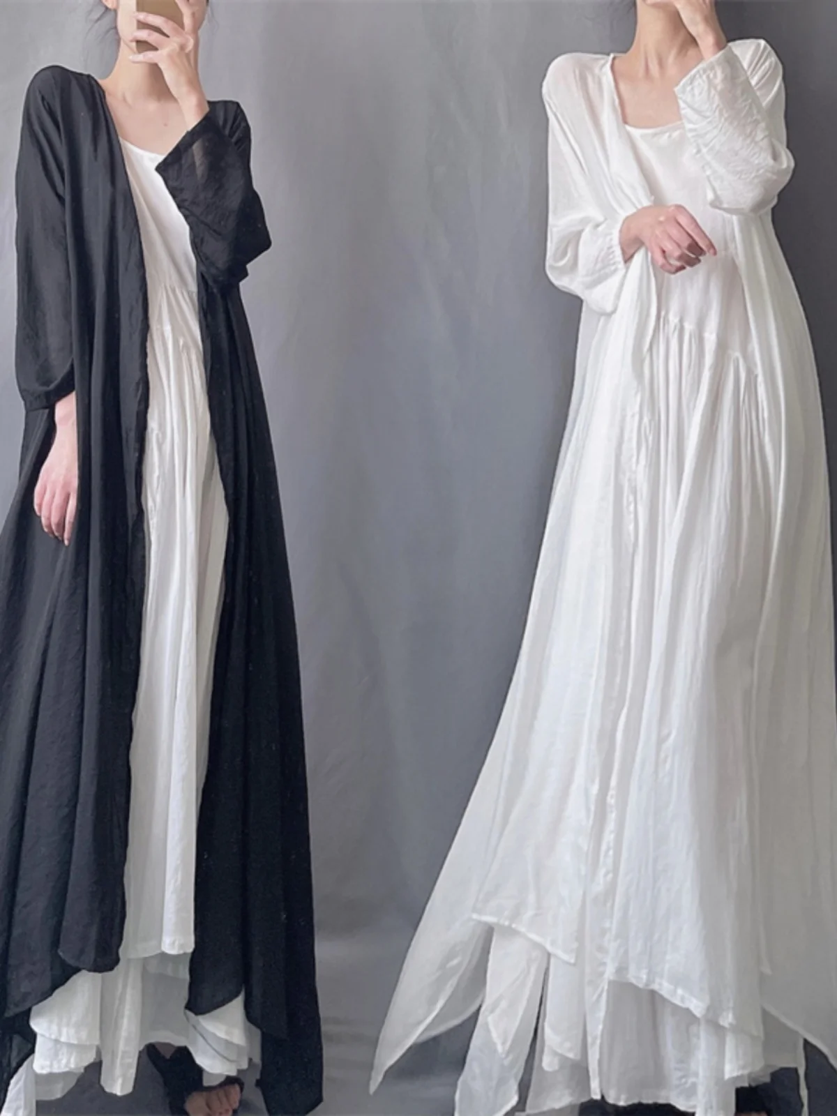 

Ele Women's Long Sve irt Lightweight Spring Summer Windbreaker Sun Protection Asymmetrical Cardigan Korean Sle Loo...