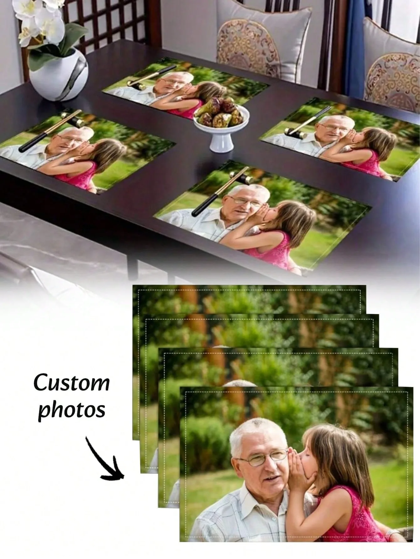 Custom Logo/Text/Pattern Placemats, Personalized Photo Placemats, Western-Style Placemats, Premium Custom Photo Placemats