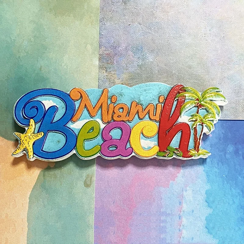 Miami Beach Souvenirs Creative Alphabet 3D Refrigerator Magnets Home Decor Items Collection Arts and Crafts gifts