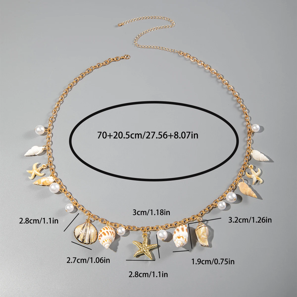 Docona Bohemian Sea Star Conch Waist Chain Women Summer Beach Party Shell Imitation Pearl Body Chain Holiday Accessories image 2
