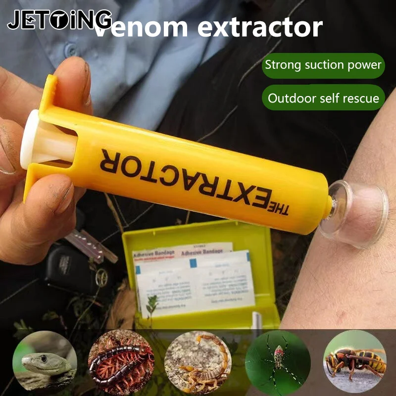 

Outdoor Insect Snake Bite Vacuum Venom Extractor Wild Venomous Bee Bites Vacuum Detox Pump Emergency First Aid Kit Survival Tool
