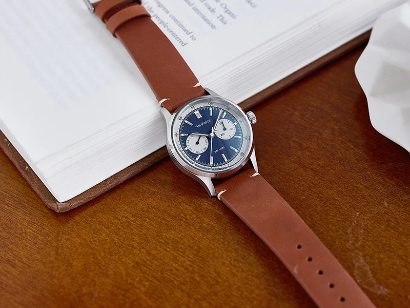 Milifortic R078 Klassische Retro Herrenuhr mit sanftem Quarzwerk, Panda-Multi-Zifferblatt, elegante Armbanduhr für den täglichen Geschäfts- und Anzuggebrauch, cool und stilvoll. – Detail 7