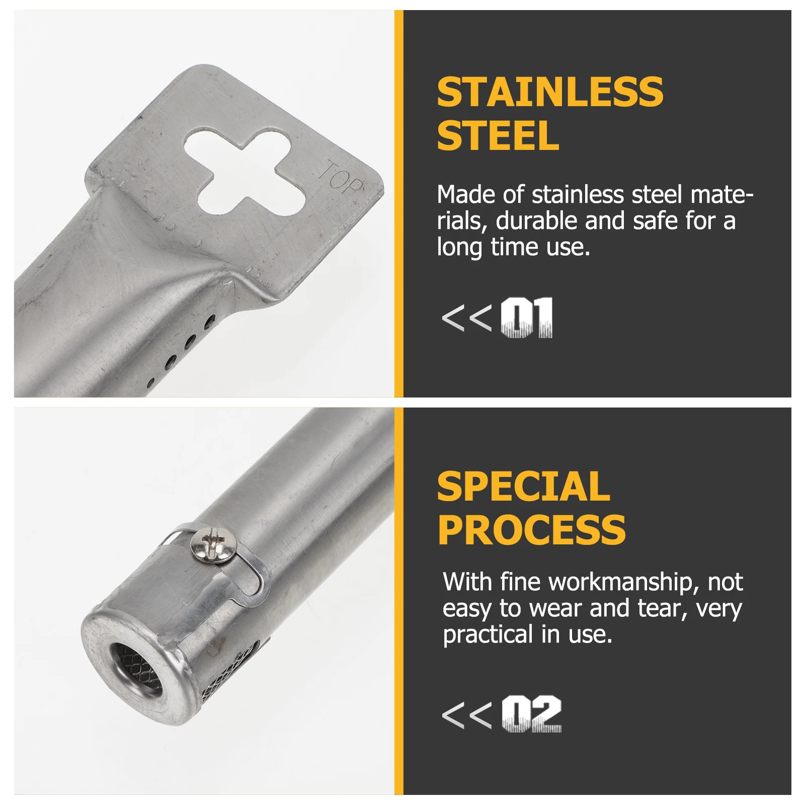 

1Set Durable Stainless Steel Grill Burner Tube Bbq Supplies Replacement Parts Evenly Heated Food Gas Grill Burner Tube