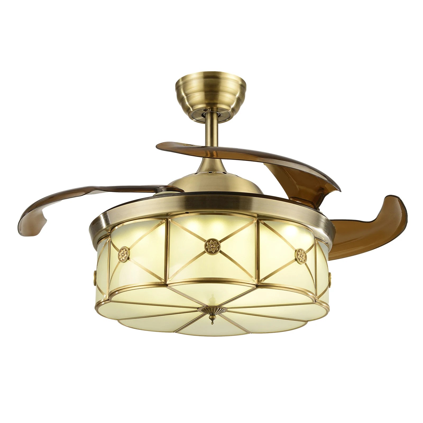 Ceiling Fan Light with Remote Control, Adjustable Wind Speed, LED Light, Energy-Saving, Stylish Petal Design, Ideal for Home,