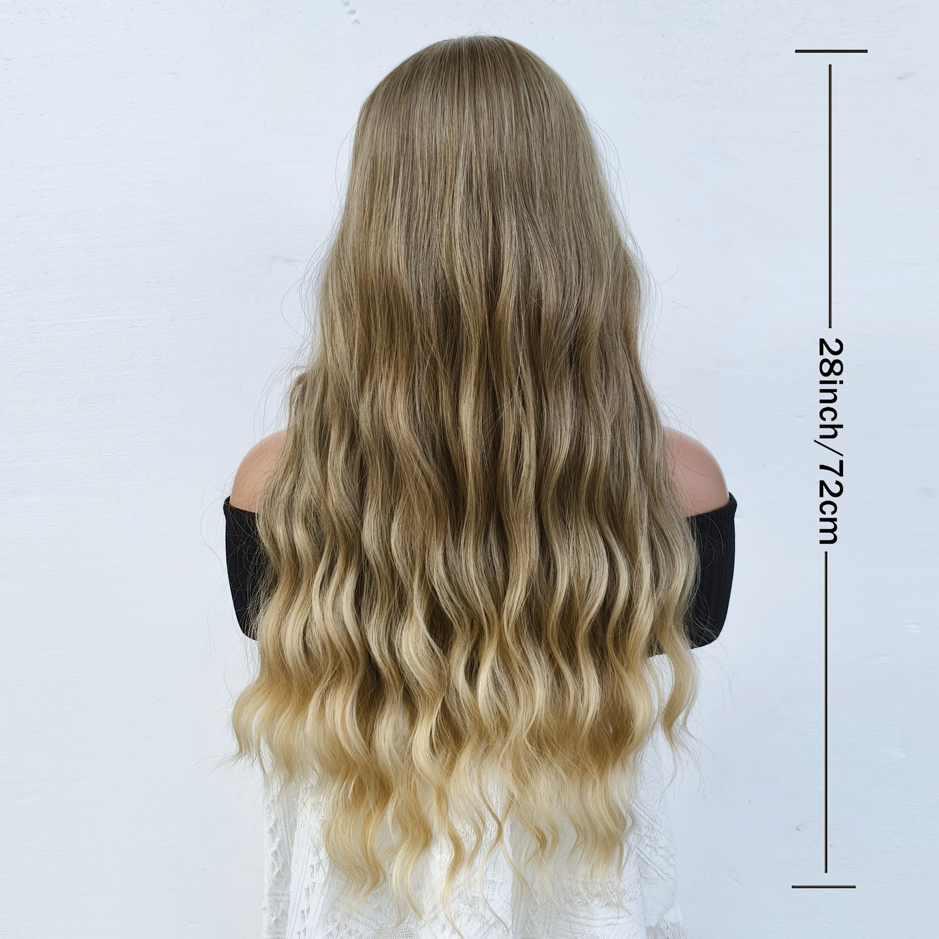 28-inch heat-resistant synthetic curly waves, natural appearance, suitable for daily use and parties, daily wear wig