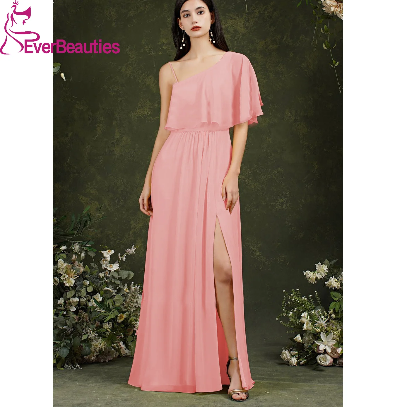 Off Shoulder Simple Bridesmaid Dresses Prom Dresses Long Chiffon Party Dresses A-Line Formal Occasion Dresses for Women