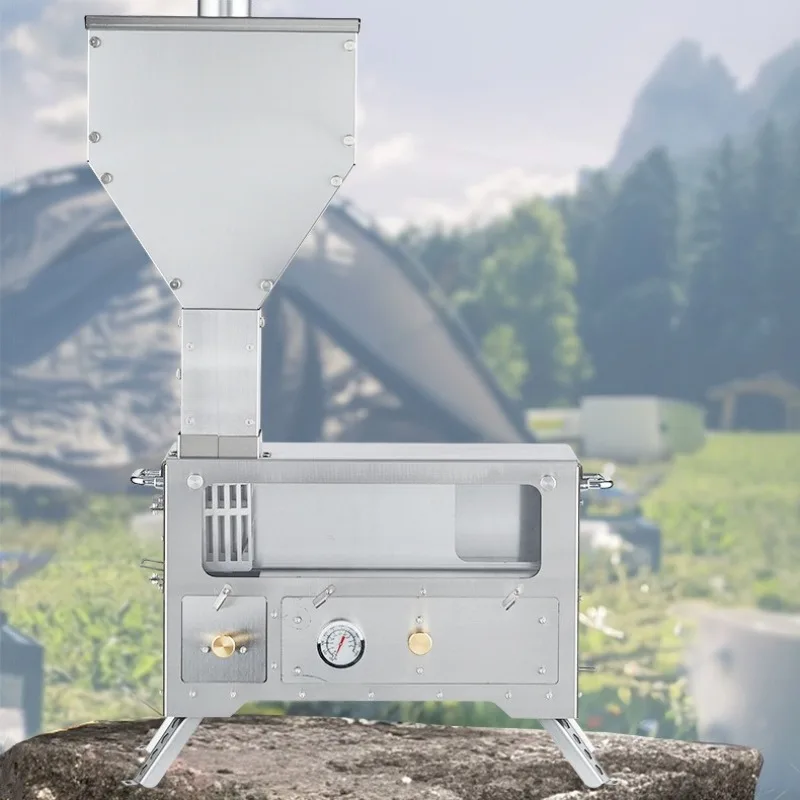 

Гранулированная нагревательная печь для пикника, зимняя уличная походная портативная опасная древесина из нержавеющей стали, рыболовный лагерь, принадлежности для приготовления пищи