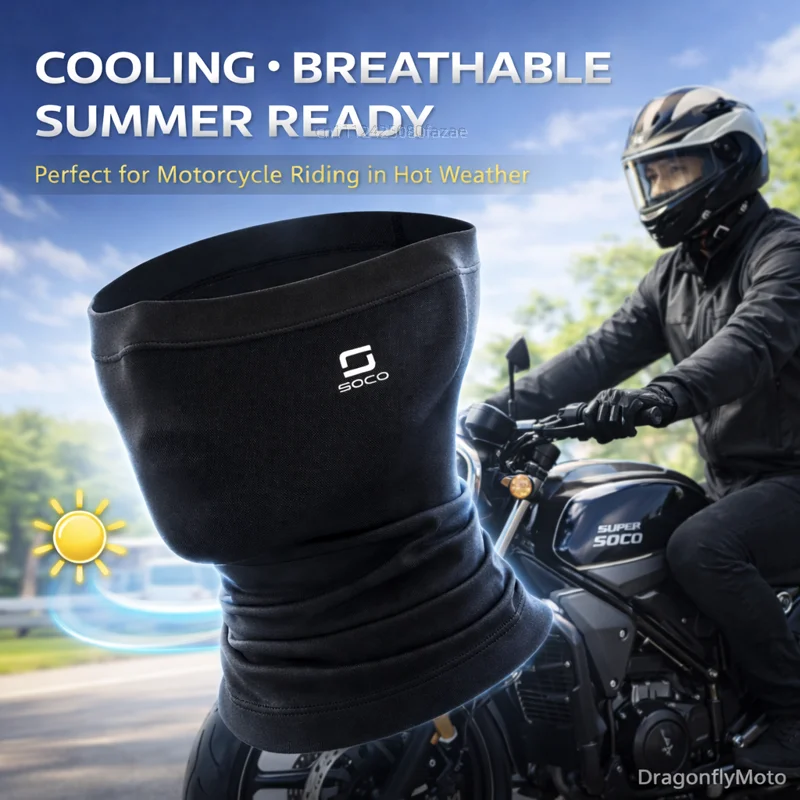 

For Super Soco CPx CUmini CUx TC 50 Max Wanderer TCMax Motorcycle Summer Cooling Breathable Face Mask Neck Gaiter Balaclava Logo