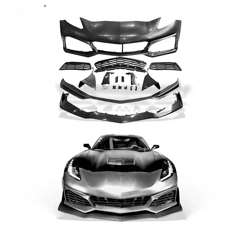 

High Quality Upgr ZR1 Style Bodykit Front Bumper C7 14-19 C8 Z06 ZR1