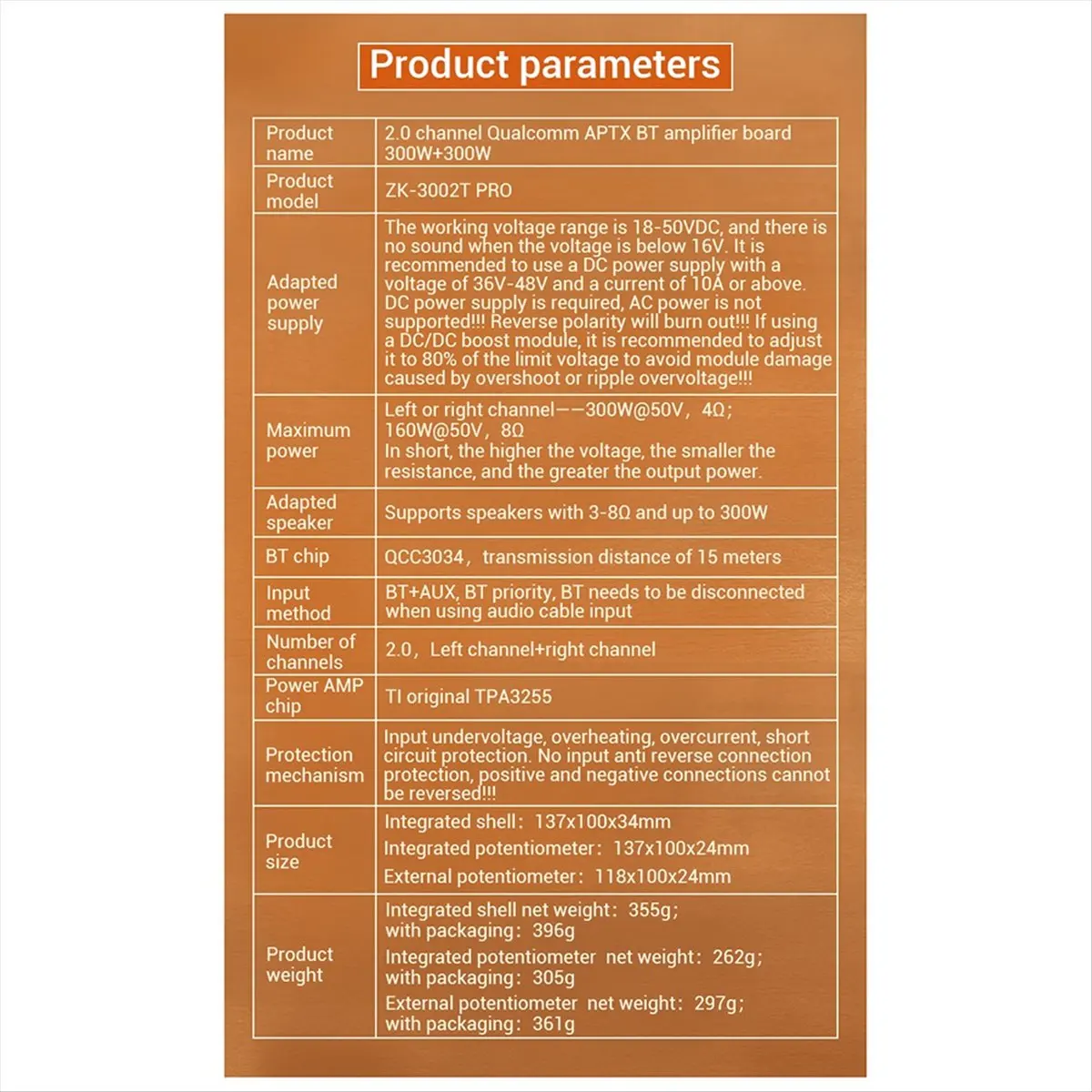 

(BAAY) Новая цифровая плата усилителя мощности Bluetooth 3002TPRO QCC3034, 2.0-канальная, APTX без потерь, 300W+300W A