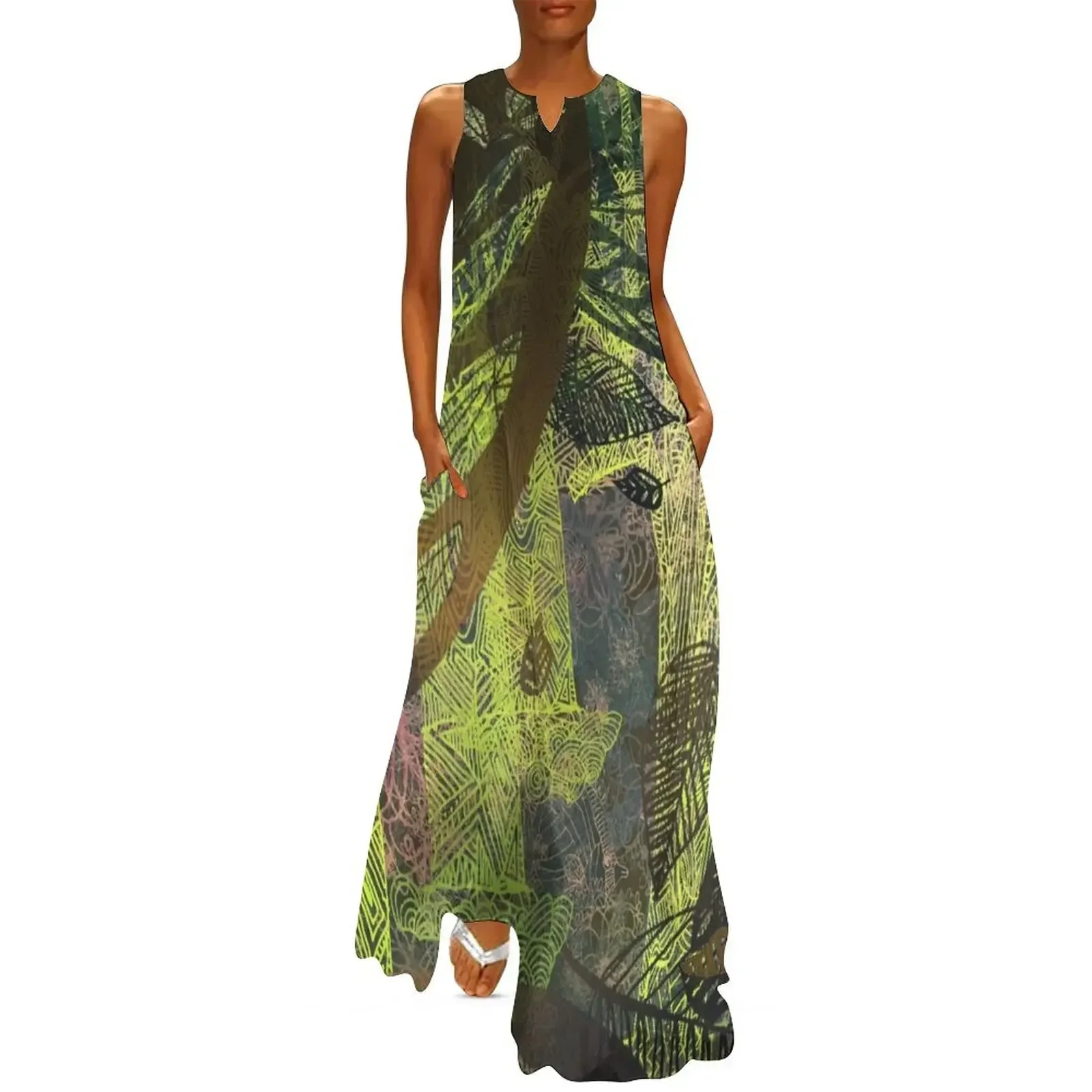 

lush forest abstract Long Dress prom clothes summer clothes for women elegant dresses plus sizes clothes for women Dress