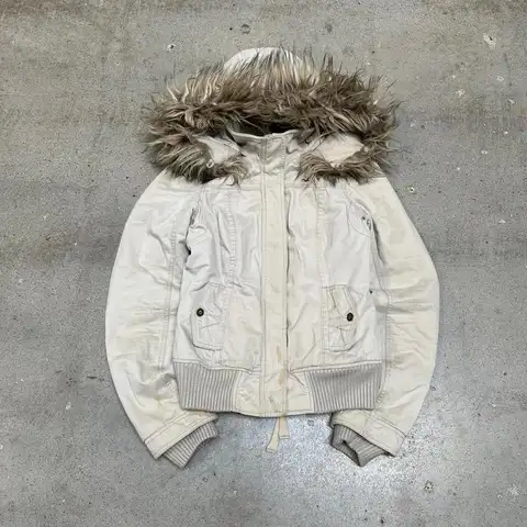 American Street Style Retro Fur Lined Hooded Jacket Womens White Zipper Coat Warm Plush Gothic Fashion Casual Y2K Style Coats