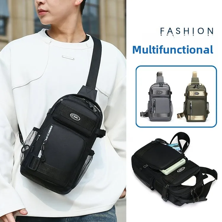 

Большая мужская спортивная сумка через плечо Capaci, повседневная уличная дорожная сумка на одно плечо, легкая нейлоновая нагрудная сумка