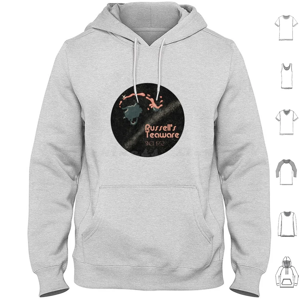 Russell's Teaware: Desde 1952, sudaderas con capucha de manga larga, taza de té, rosa, negro, azul, Space Bertrand Russell Russell