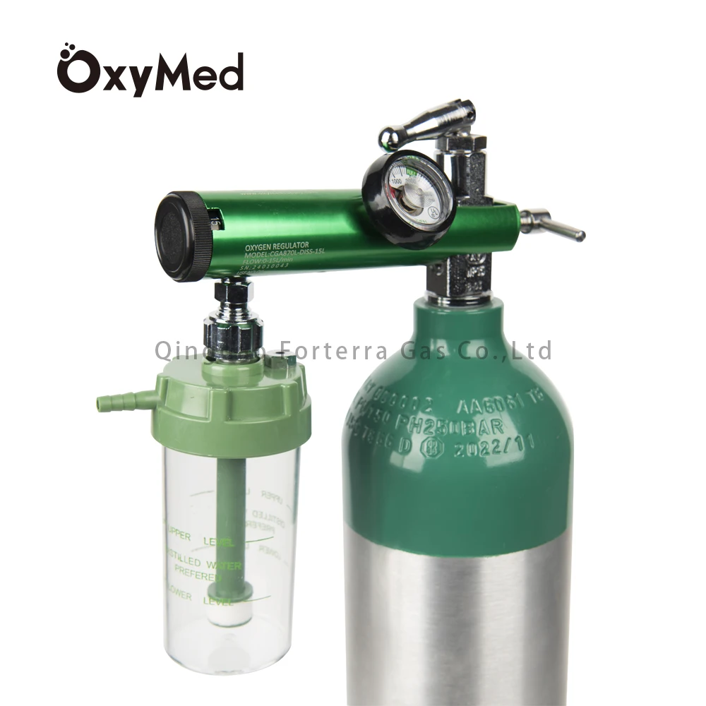 High Quality CGA870 Medical Oxygen Diss Pressure Regulator For Oxygen Gas Cylinder 0-15L