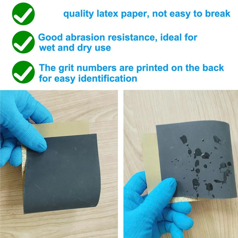 แพ็คกระดาษทรายหลากหลายแผ่นกระดาษทราย20ชิ้นสำหรับขัดโลหะไม้แผ่นกระดาษทรายเปียกขนาด9x3.6นิ้วติดตั้งง่าย