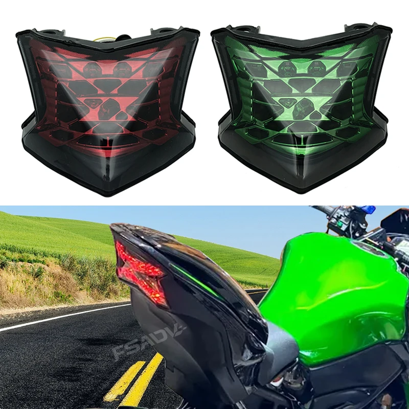 لكاواساكي نينجا 650 Z650 المتكاملة LED بدوره إشارة مؤشر مصباح Z900 2017-2023 2022 2021 دراجة نارية الخلفية الذيل ضوء