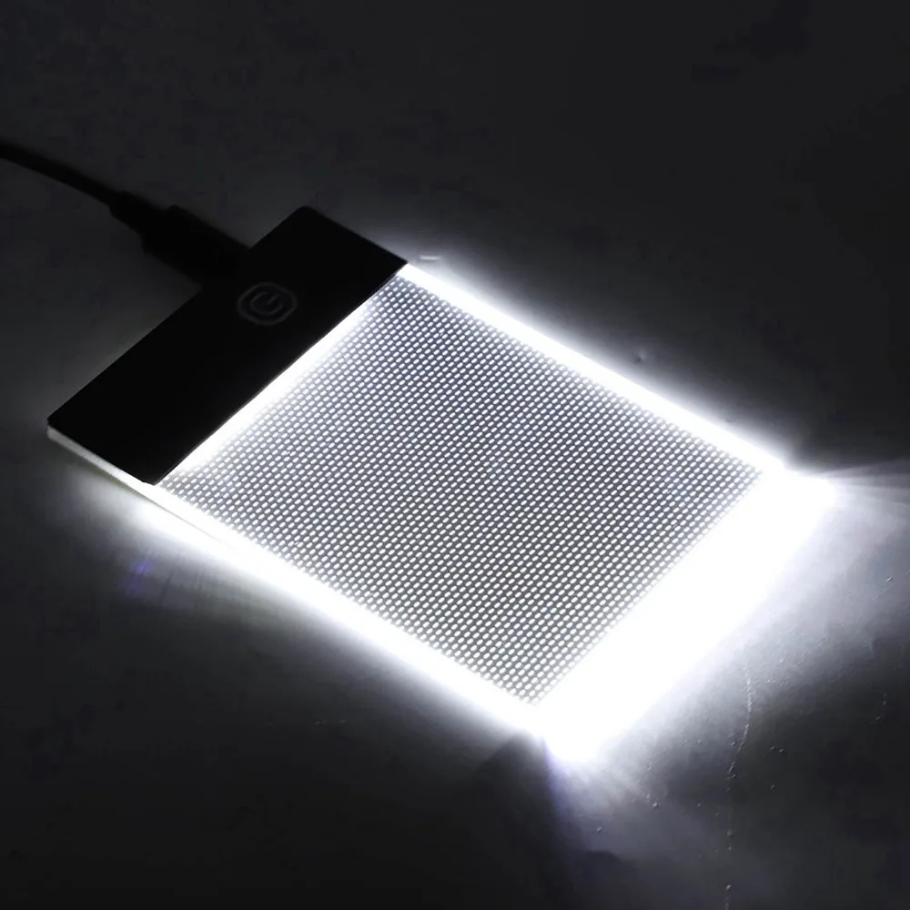 Non Slip 3.3 x 5.1in LED Light Board Adjustable Brightness USB Powered Drawing Tablet Ultra Thin LED Drawing Tablet Drawing