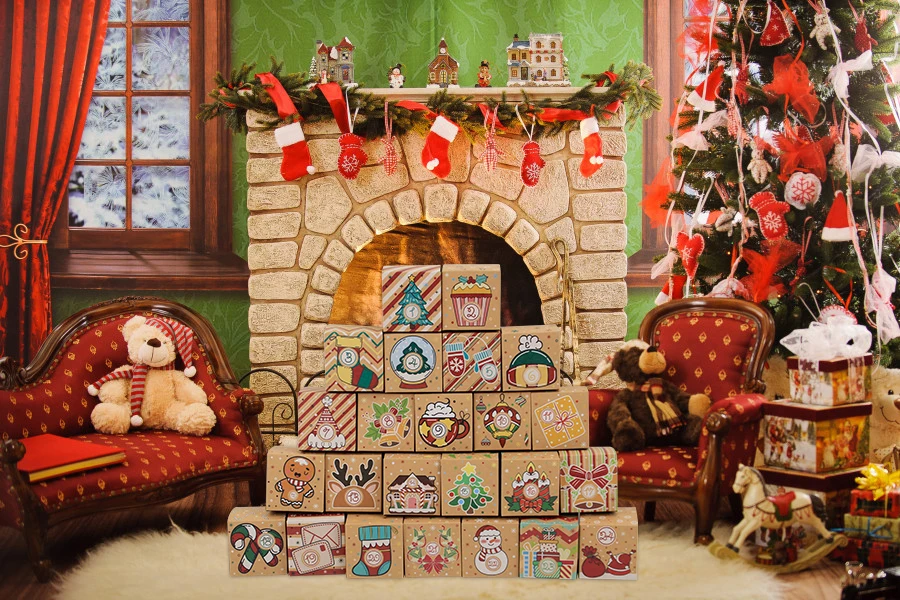 24-Tage-Adventskalender-Geschenkbox aus Papier, befüllbare Adventskalender-Süßigkeitenbox für Weihnachtsfeier-Zubehör – Detail 4