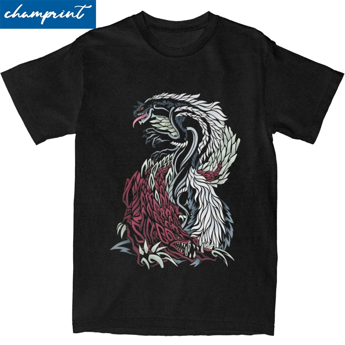 Printed Monster Hunter Tobi Kadachi And Odogaron Tshirts Men Crewneck Short Sleeve Tops Cotton Summer Tops