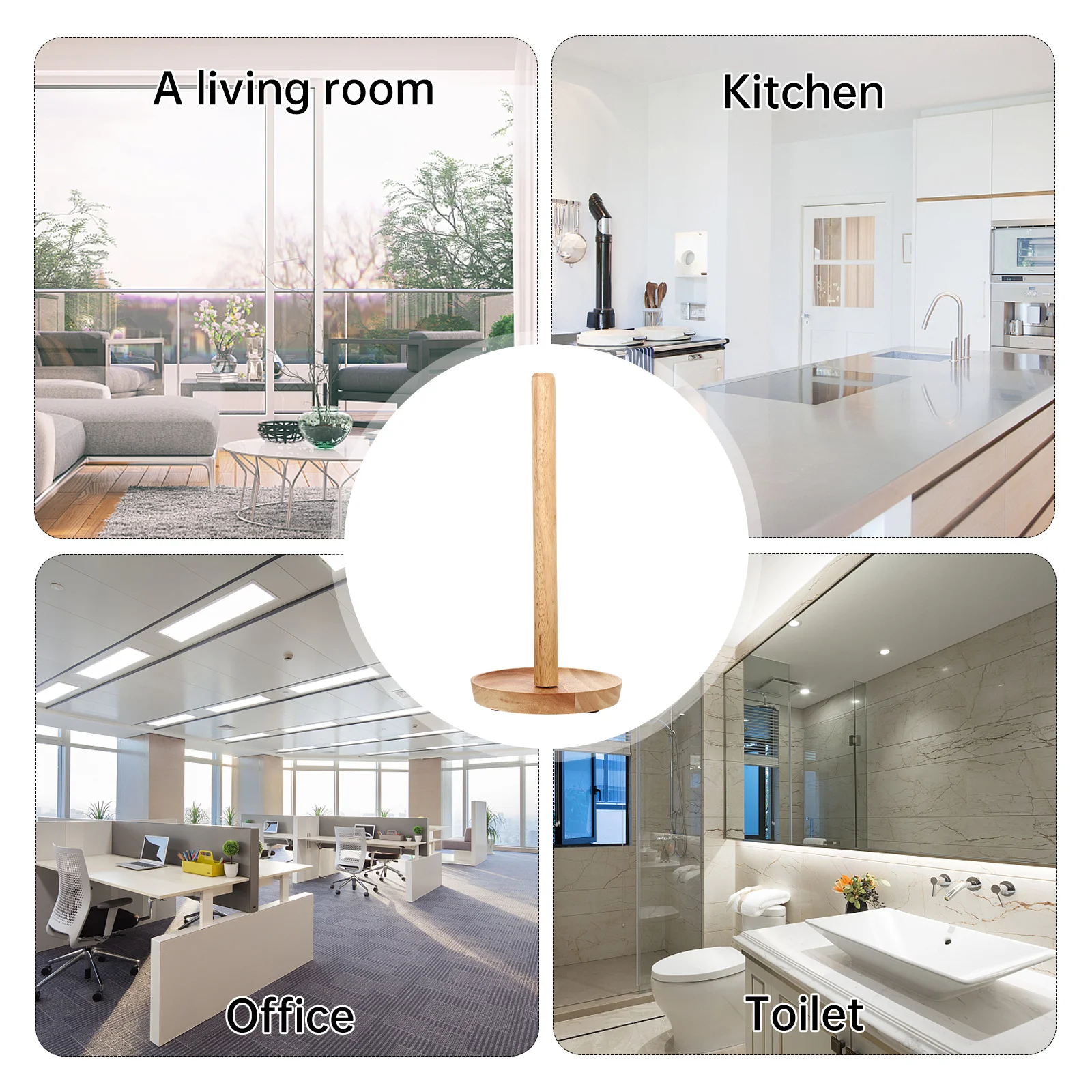 

1 шт., рулонная бумага из цельного дерева, противоскользящая полка для туалетной бумаги для ванной комнаты, дома, подарок на новоселье, экономия места, дизайн из дерева