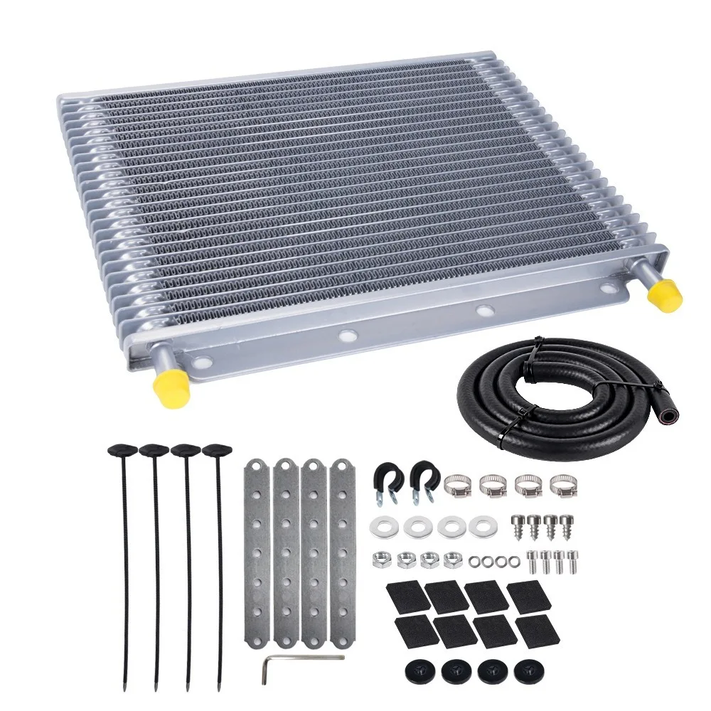 

Универсальный масляный радиатор для тюнинга авто, 11/19/25/32 рядов, алюминиевый комплект для охлаждения трансмиссии, простая установка