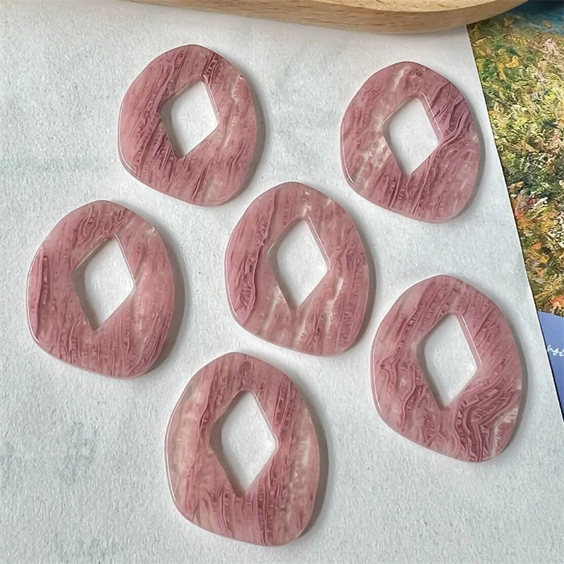 

Free shipping 50pcs/lot color print geometry Irregular flowers shape acrylic beads diy jewelry garment hair accessory