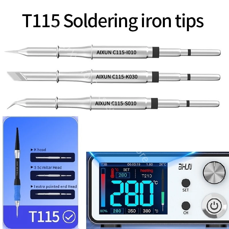 AIXUN MX Soldering Iron Handle C210 C115  C245 Tips 936 Solder Station Heating Element Parts T3B T3A K Head JCID JBC DIY Kit