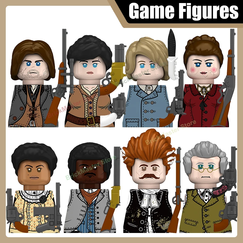 Figura de Acción de Vaquero del Salvaje Oeste MOC, Bloques de Construcción, Escena de Aventura en la Ciudad, Sombrero Militar, Accesorios de Juego DIY, Ladrillos, Juguetes, Regalos