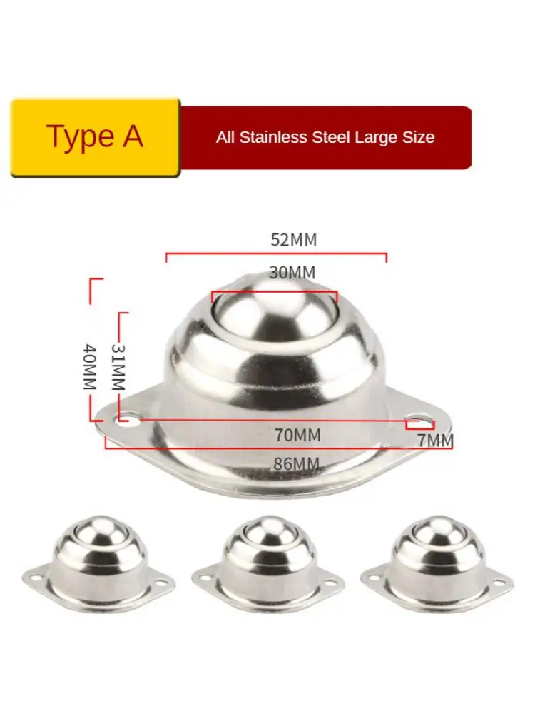 

(4 Packs) All Stainless Steel Large Size Cattle Eye Ball Wheel Conveyor Universal Robot Hardware