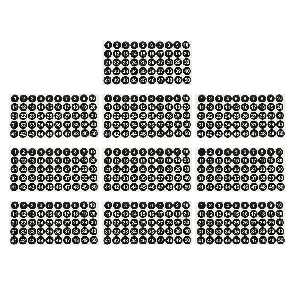 

10 Sheets Stickers Number Label House Numbers on Notebook Water Proof for Planners Labels Mini Classroom